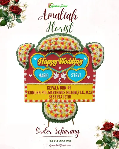 Karangan Papan Bunga Pernikahan di Sumbermulyo